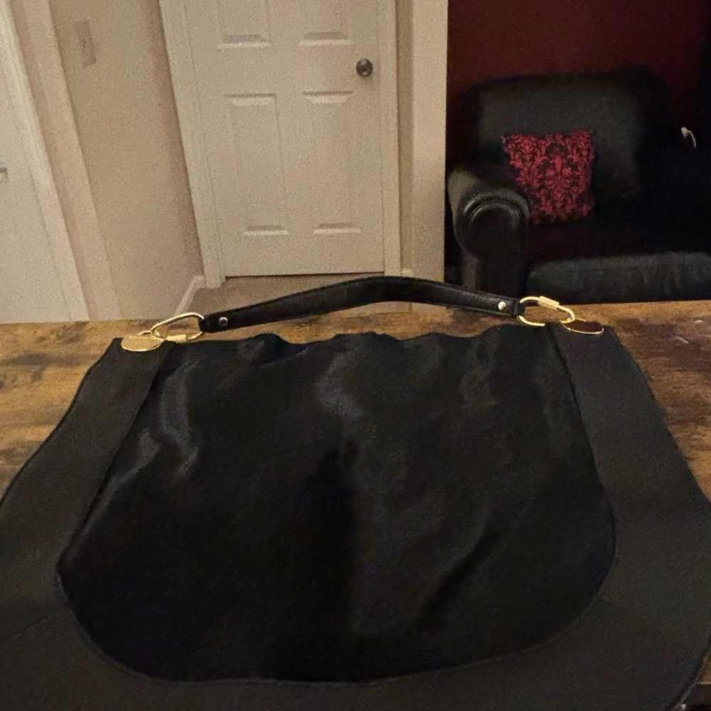 Diane Von Furstenberg Black Shoulder Bag with Gold Hardware